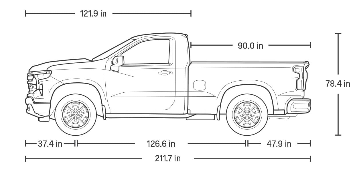 Chevrolet Silverado 1500 regular cab dimensions